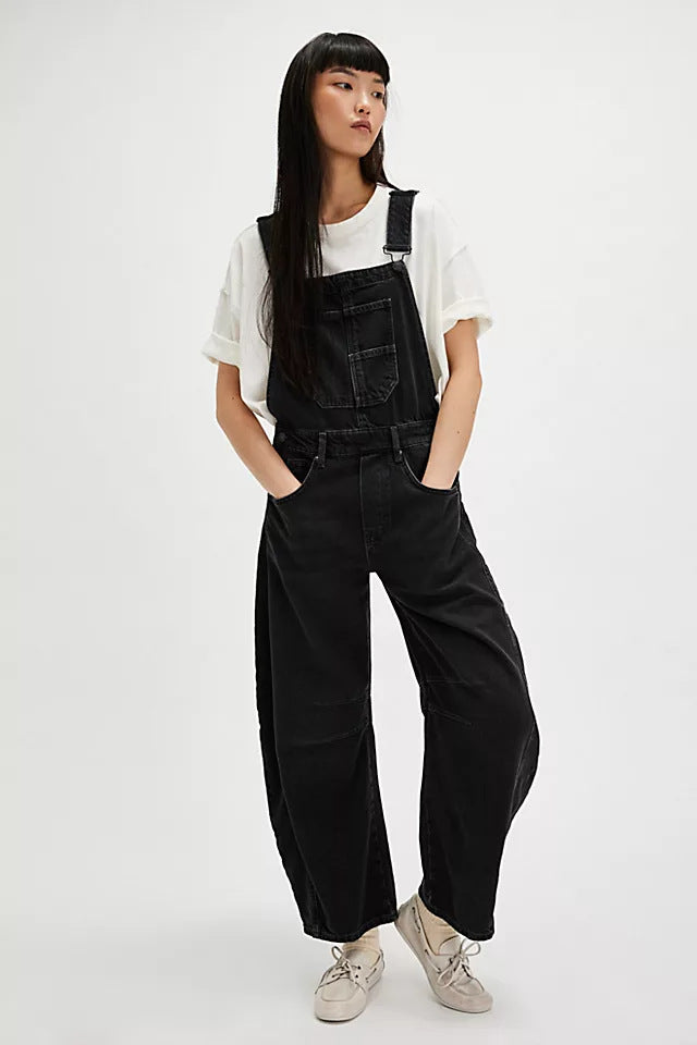 Women's casual denim overalls with a modern cut and adjustable straps Lune London