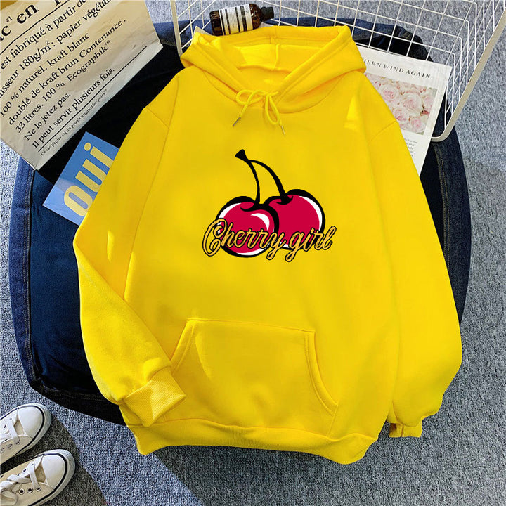 Women's hoodie with cheerful cherry motif Chic & Stil