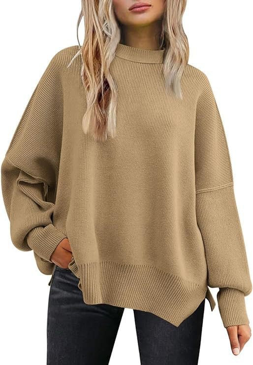 Oversized knitted sweater for women with wide sleeves and a textured surface Lune London