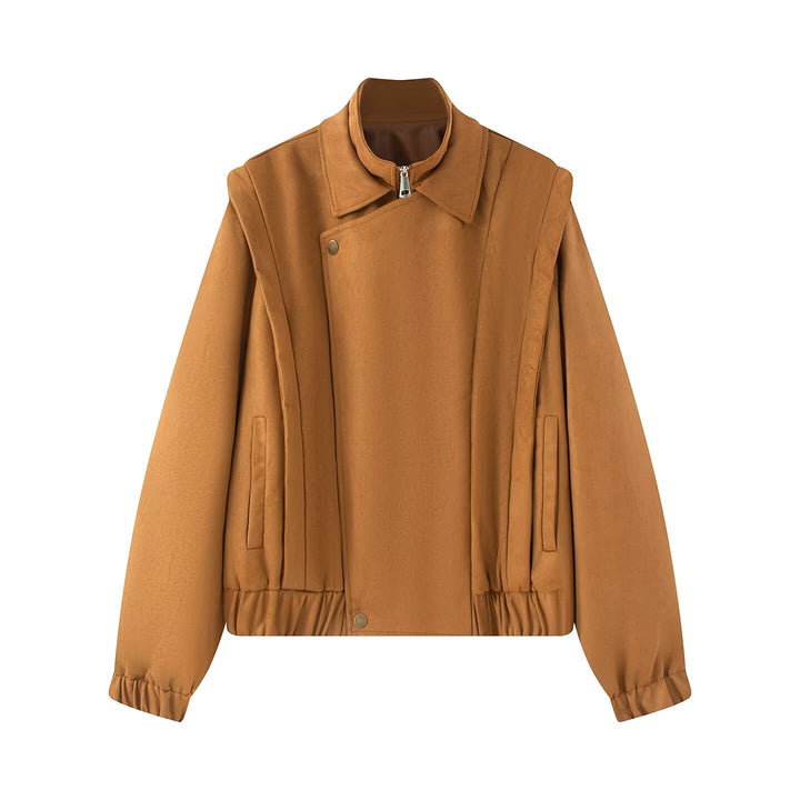 Chic and Stylish women's asymmetrical cut transitional jacket
