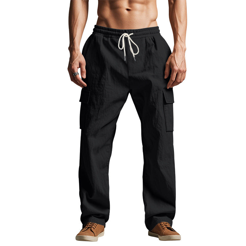 Casual cargo pants for men with elastic waistband and practical side pockets Lune London