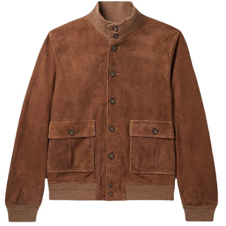 Suede jacket for men with practical pockets and modern collar Lune London