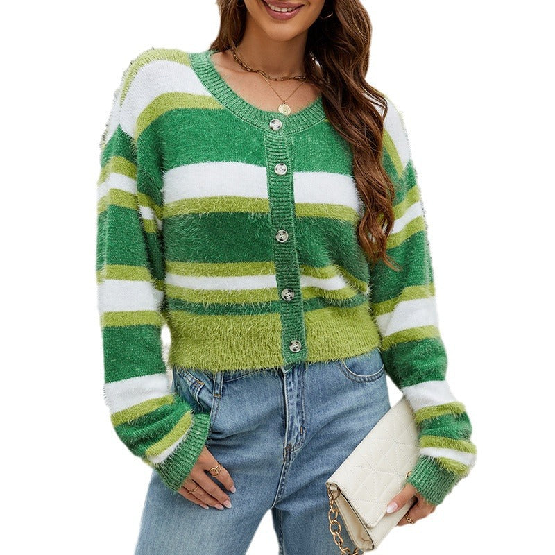 Women's cardigans in soft and trendy knit with modern stripes Lune London