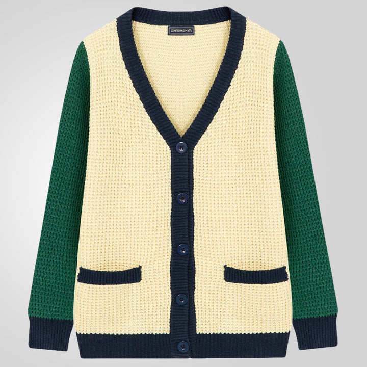 Men's knit jacket with contrasting colors and practical pockets Lune London