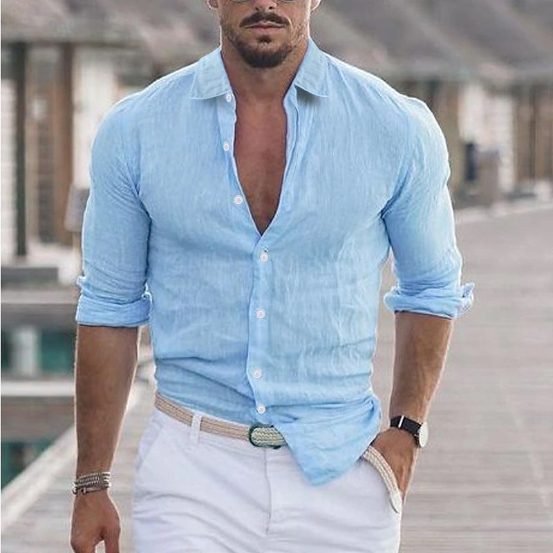 Men's Lightweight Linen Button Shirt Lune London