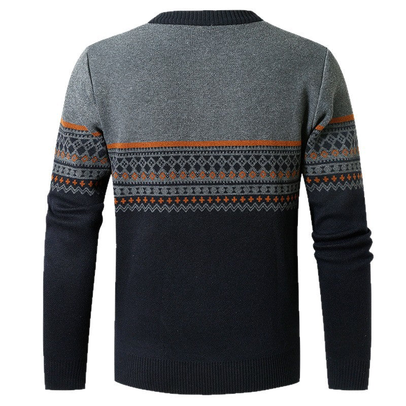 Men's sweater with modern zipper and geometric pattern Lune London