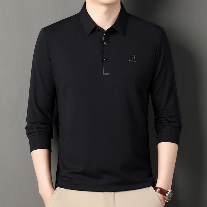 Men's long sleeve sporty polo with an innovative cut and moisture-regulating material Lune London