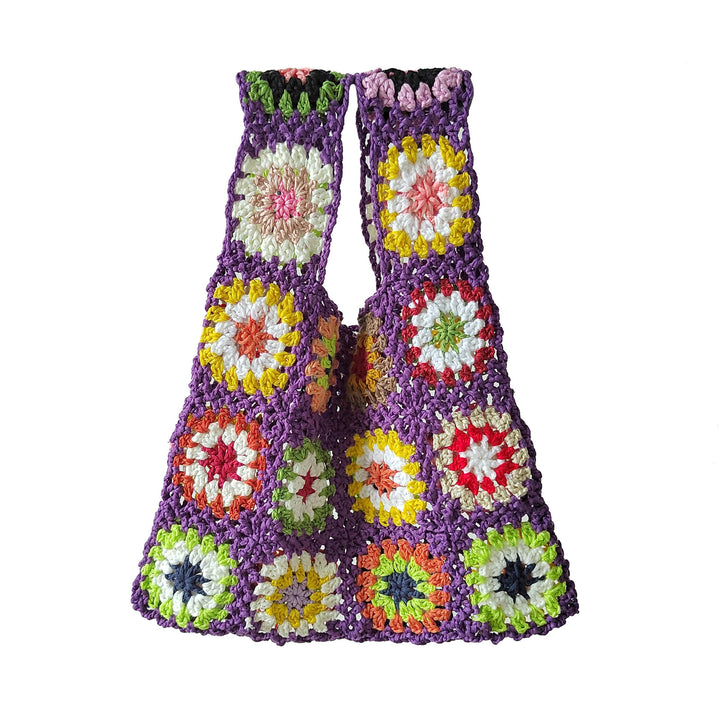 Lune London crochet patchwork handbag for women