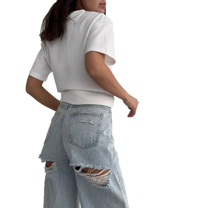 Jean boyfriend pour femmes avec des éléments déchirés tendance Chic & Stil