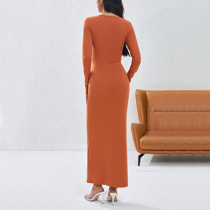 Robe portefeuille femme avec découpe décorative et manches longues Chic & Stil