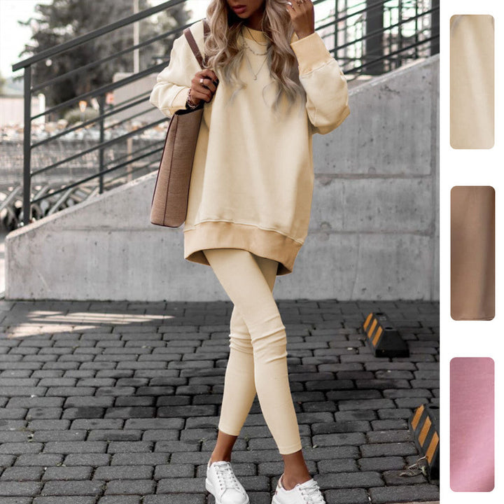 Sweatshirt décontracté pour femmes avec épaules tombantes et doublure douce Chic & Stil