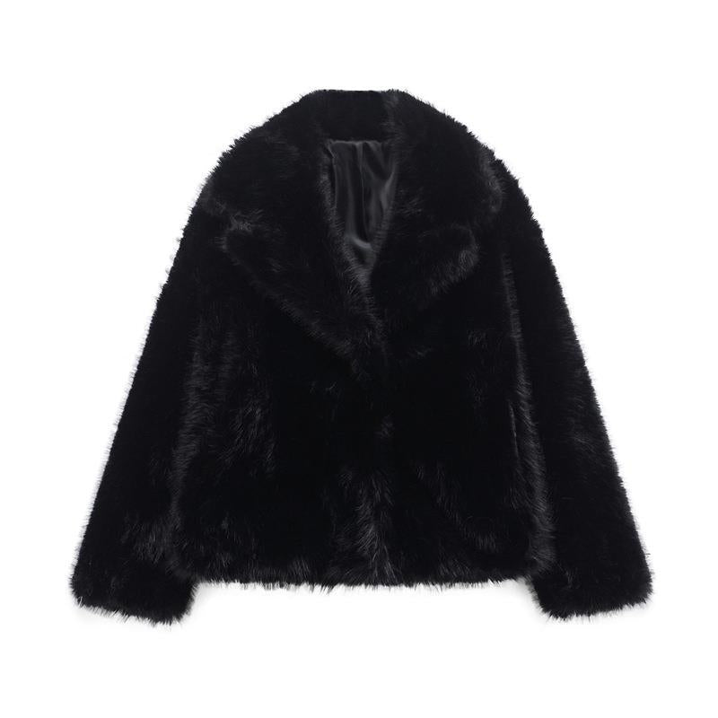 Women's trendy chic fur blazer