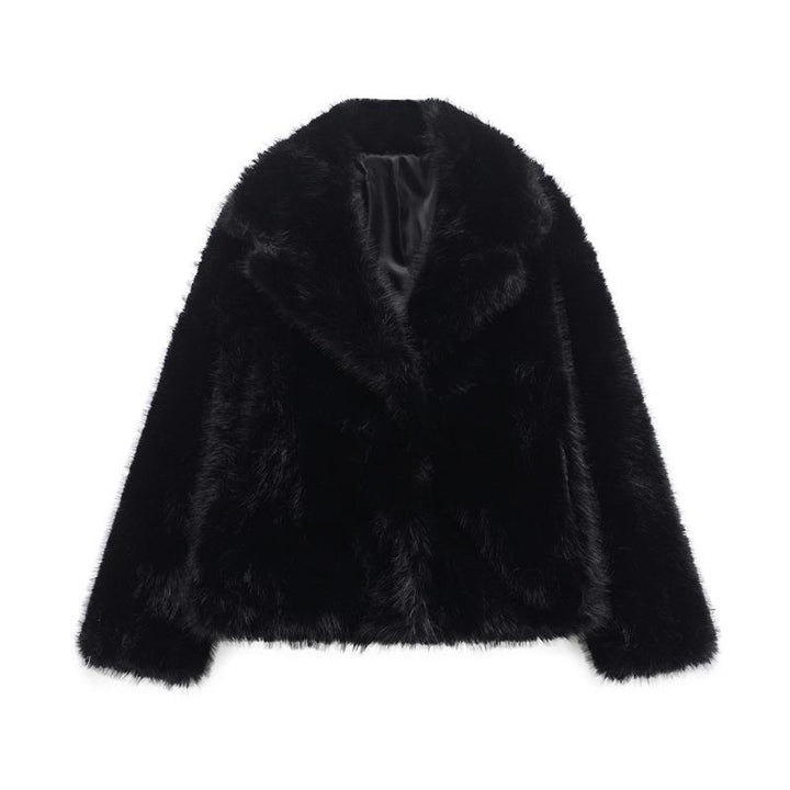 Women's trendy chic fur blazer