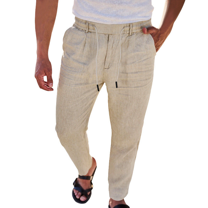Casual linen pants for men with elastic waist Lune London