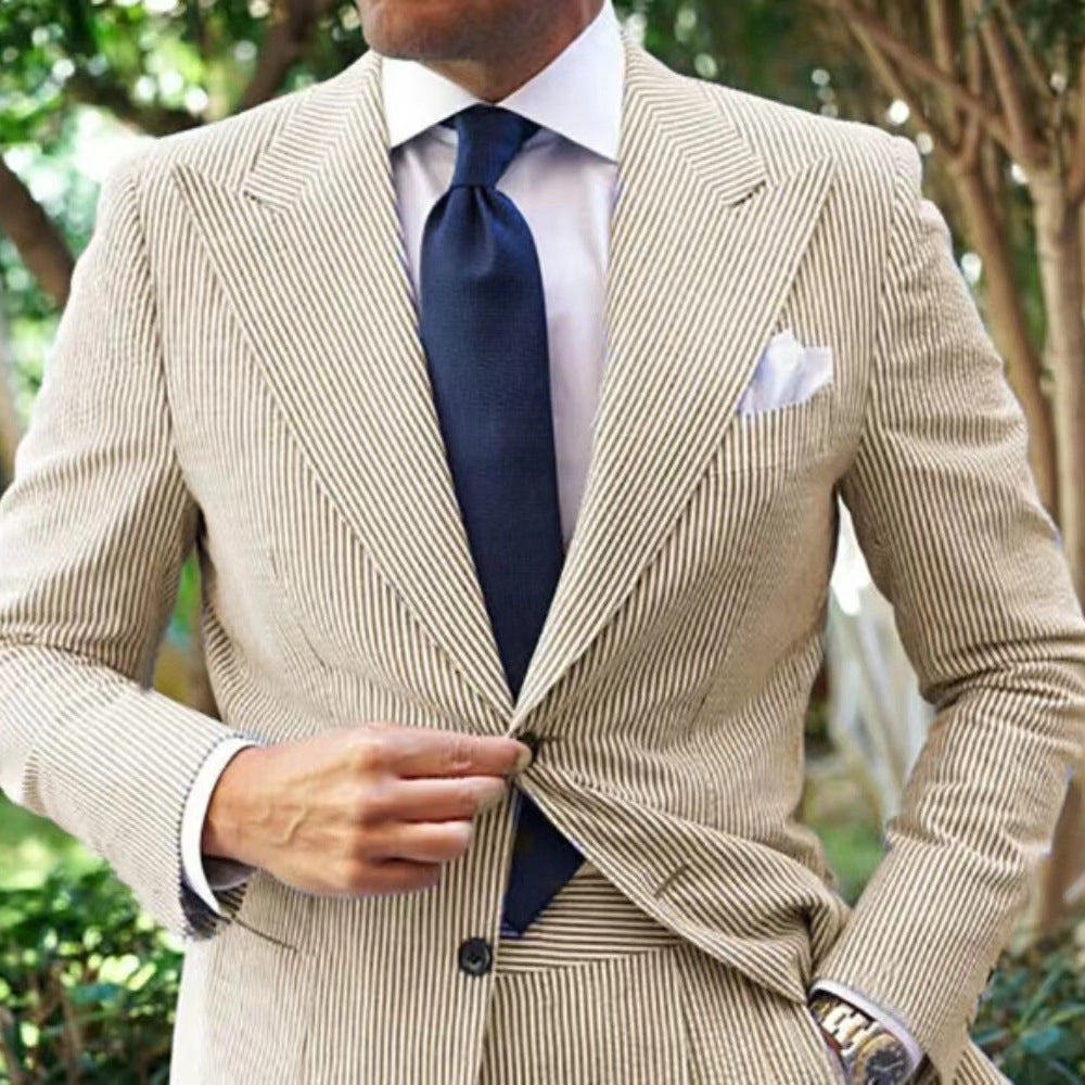 Lune London striped elegant suit jacket for men