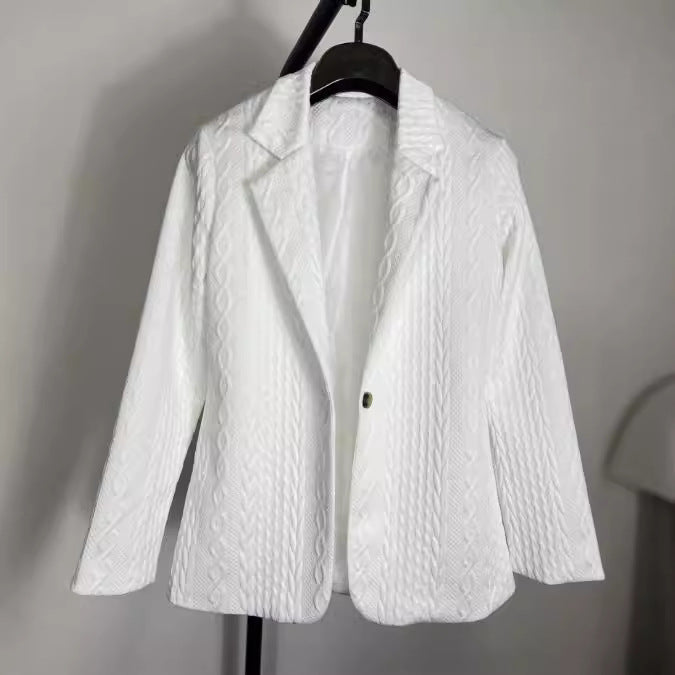 Women Elegant Knit Jacket with Chic and Stylish Derivative Pattern