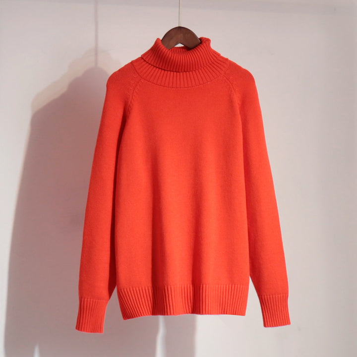 Pull en tricot pour dames avec col montant et coupe décontractée Chic & Stil