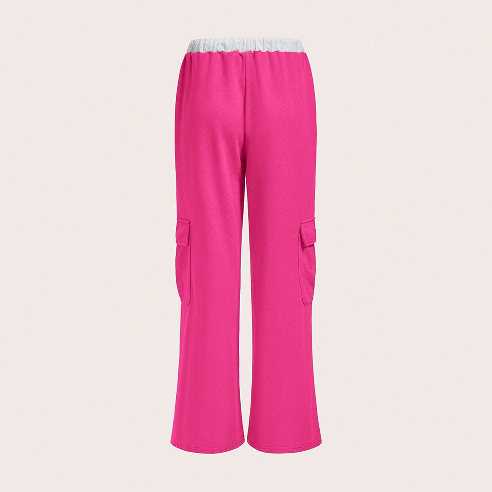 Pantalons cargo décontractés pour femmes avec une coupe large et une taille élastique Chic & Stil