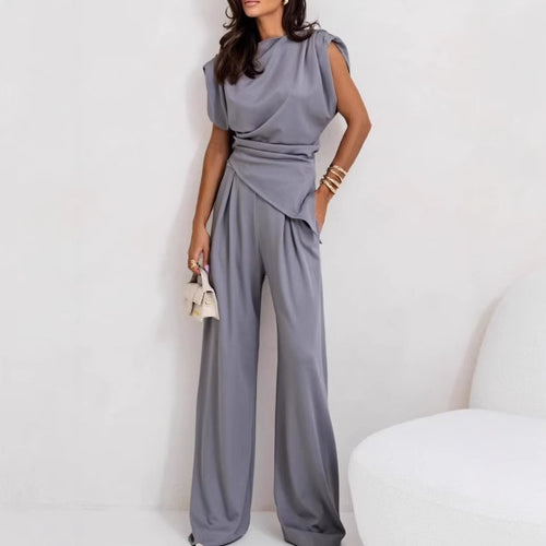 Ladies Sophisticated Wide Leg Jumpsuit Lune London
