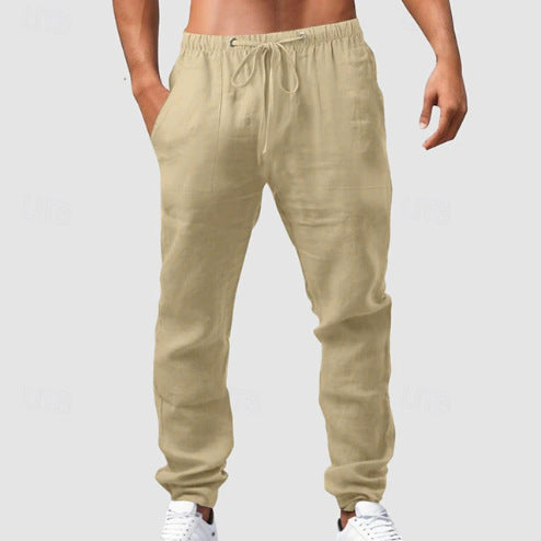 Cotton jogging pants for men with elastic waist and practical pockets Lune London
