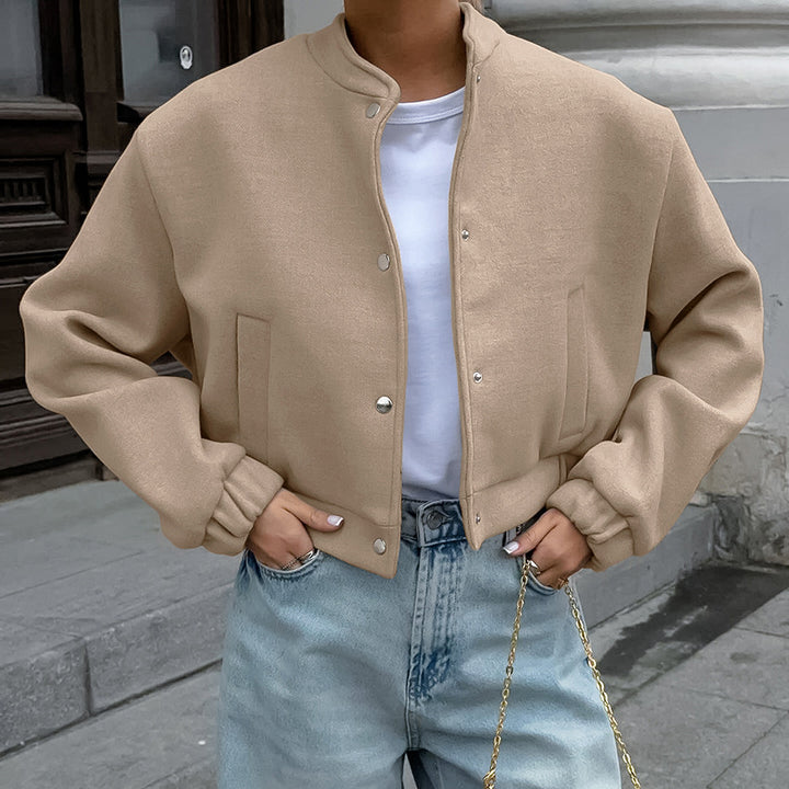 Casual oversized bomber jacket for women in soft fabric Lune London