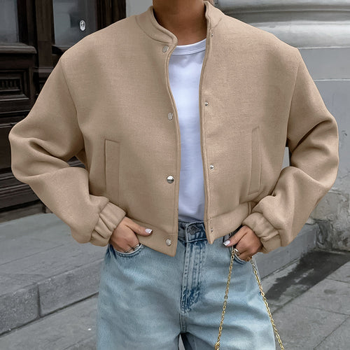 Casual oversized bomber jacket for women in soft fabric Lune London