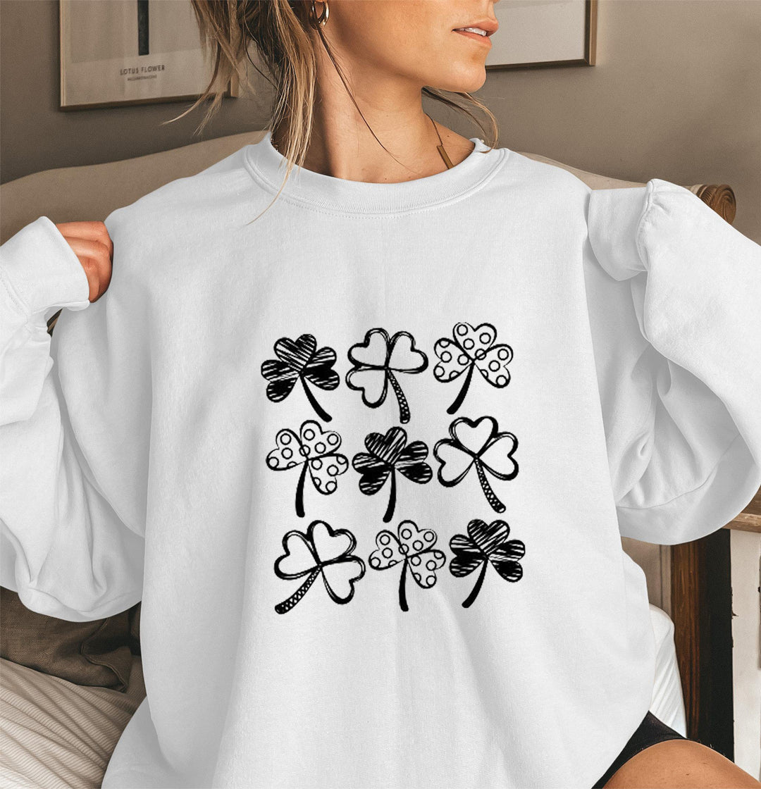 Sweat-shirt pour femmes avec motif de trèfle amusant Chic & Stil