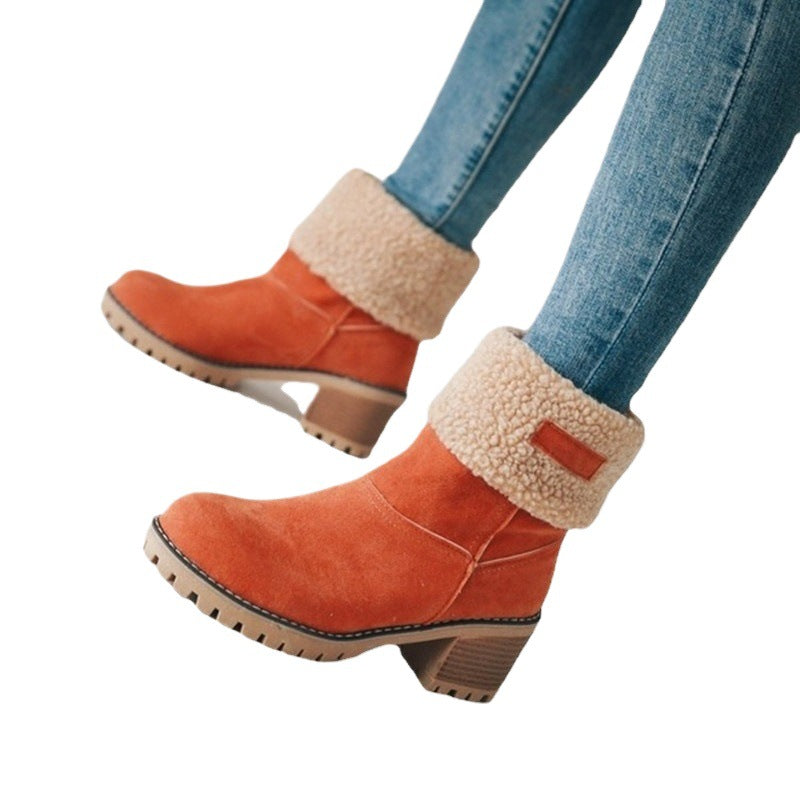 Warm shaft boots for women with a playful pleat design Lune London