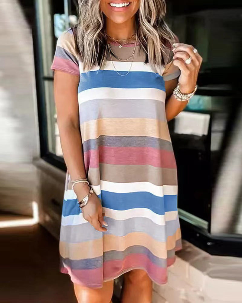 Ladies Leisure Striped Floating Dress Lune London