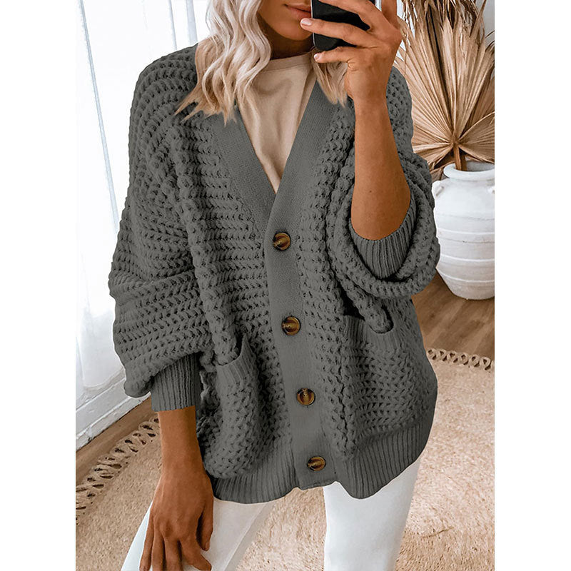 Cardigan femme avec texture épaisse et détails de boutons Chic & Stil