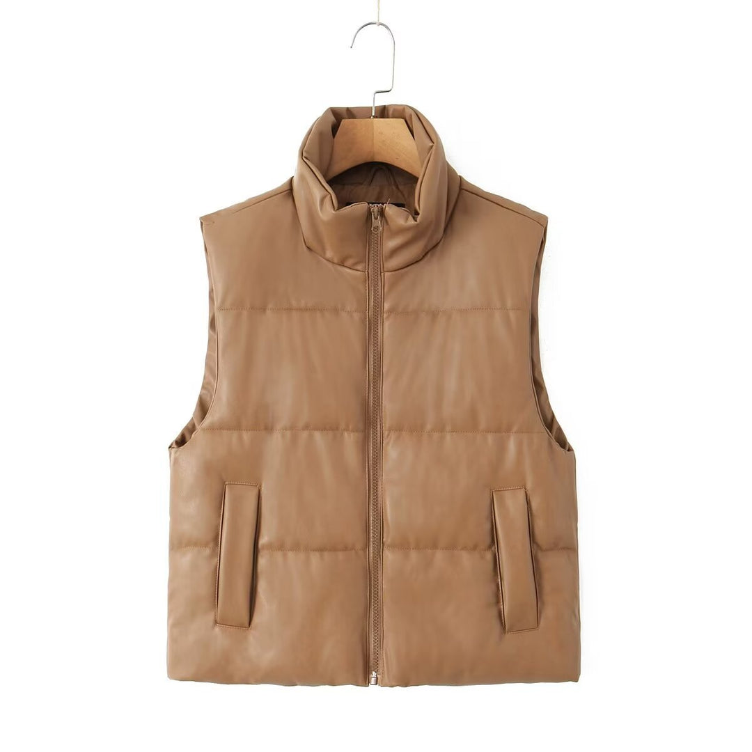Quilted gilet for women with stand-up collar Lune London