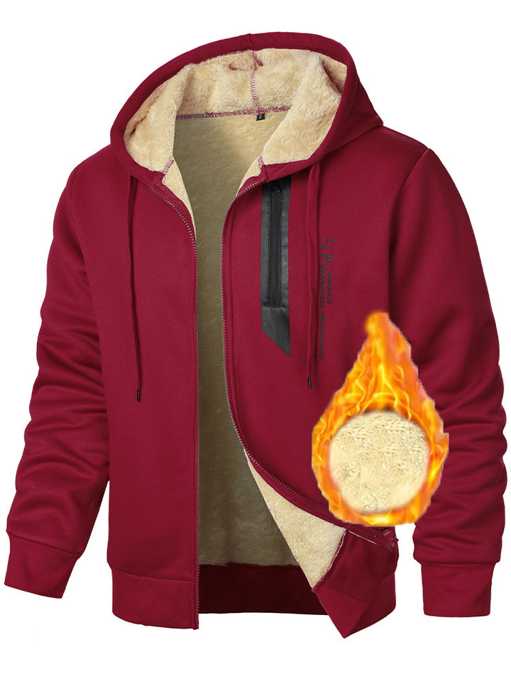 Men's fleece hoodie with heated lining and practical zip pockets Lune London