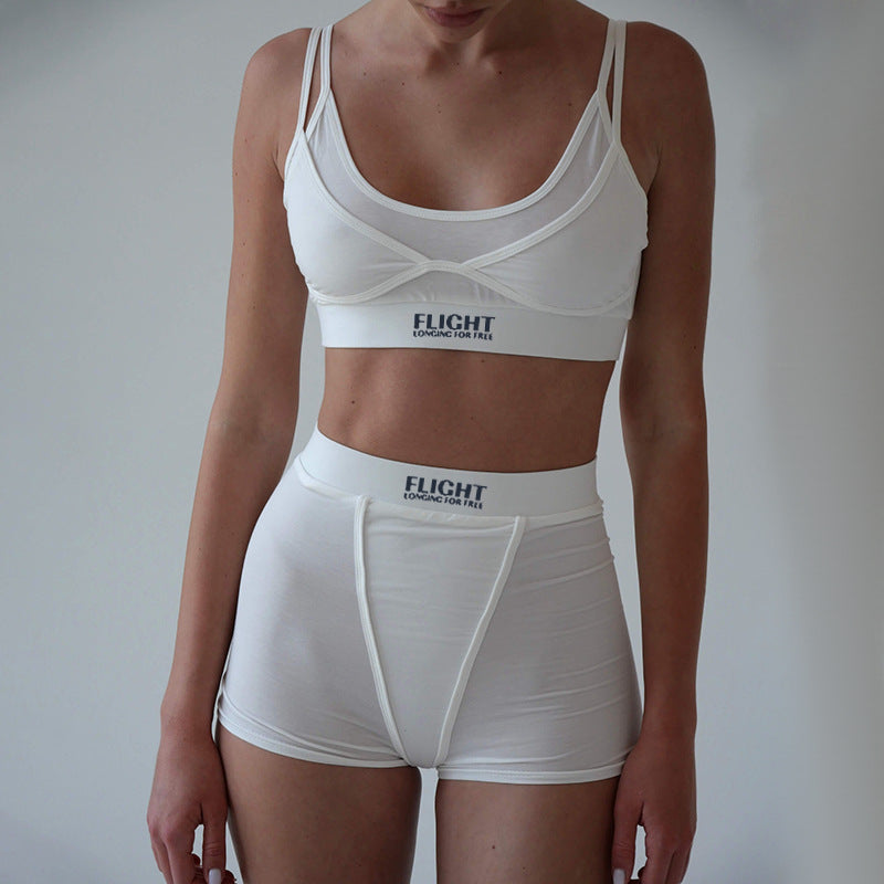Lune London high-waisted shorts and bra sports set