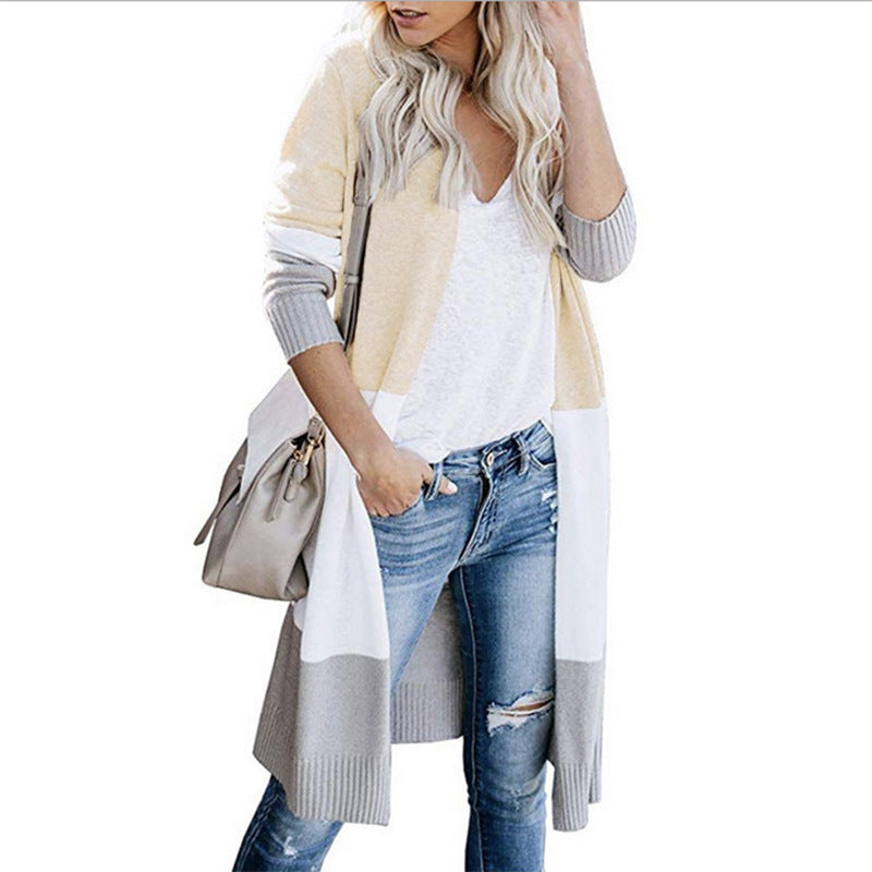 Women's knit coat with colorful details Lune London