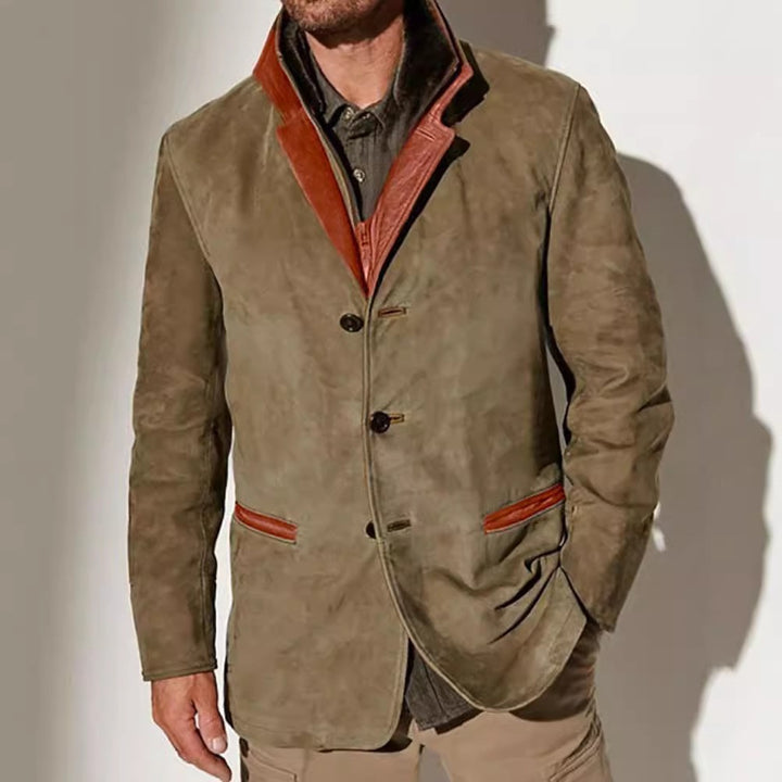 Elegant suede jacket for men with contrasting details Lune London
