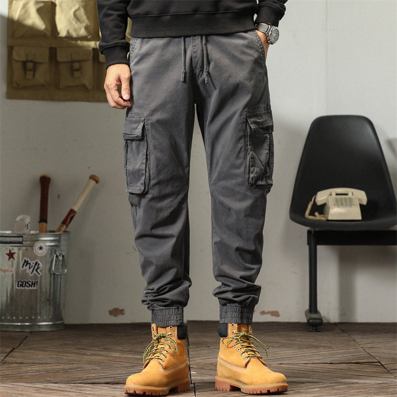 Pantalon de jogging cargo pour hommes avec taille élastique et poches latérales pratiques Lune London