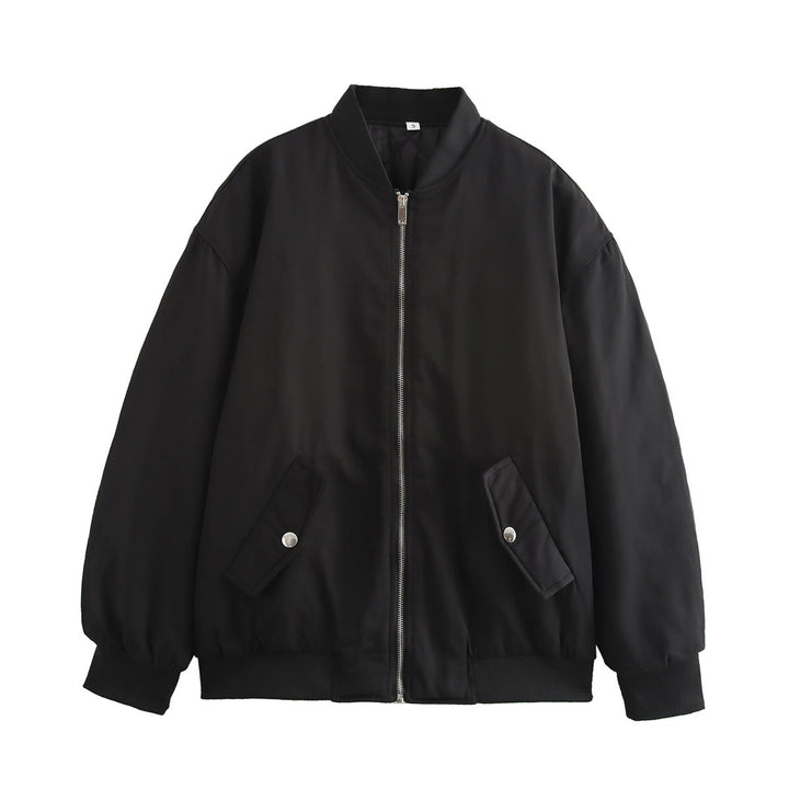 Trendy women's bomber jacket with practical pockets and high collar Lune London