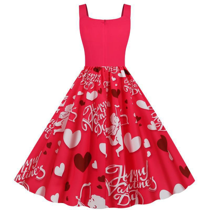 Robe Swing pour femmes avec des designs de cœur romantiques Chic & Stil