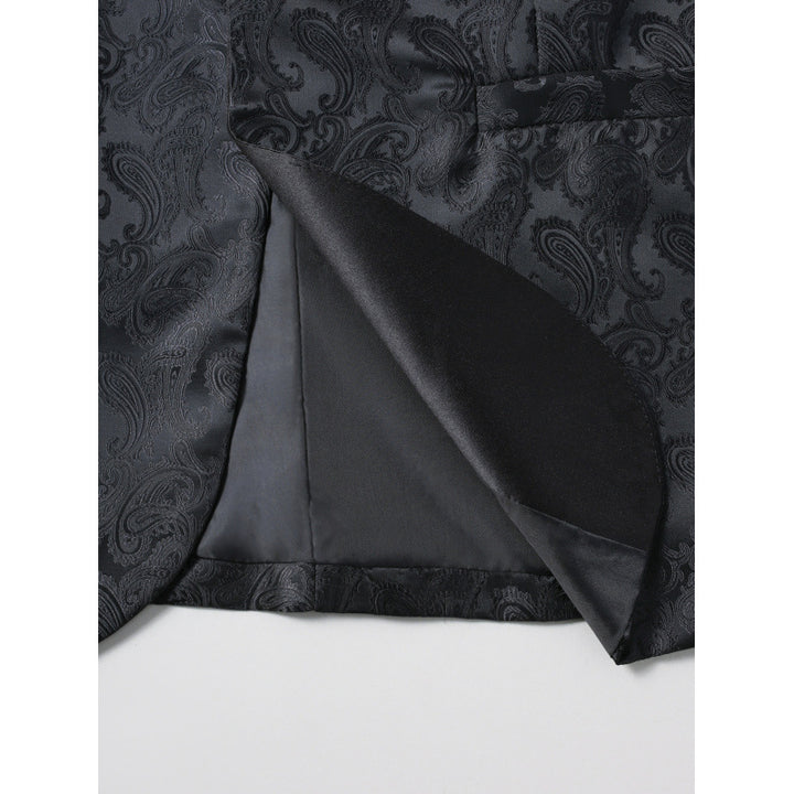 Luxury satin tuxedo blazer for men with floral jacquard pattern Lune London