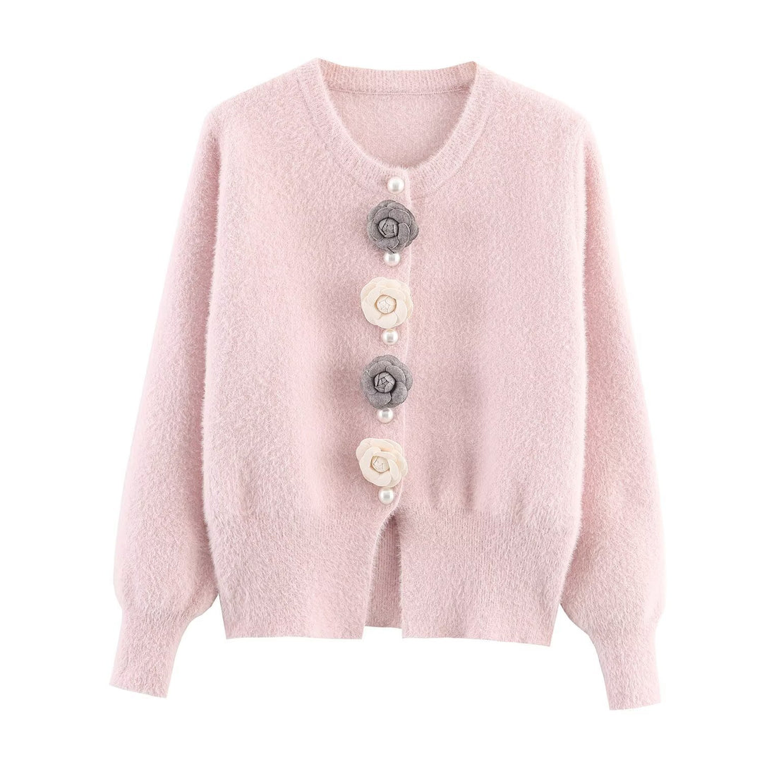 Ladies Cozy Knit Vest with Elegant Floral Details Lune London