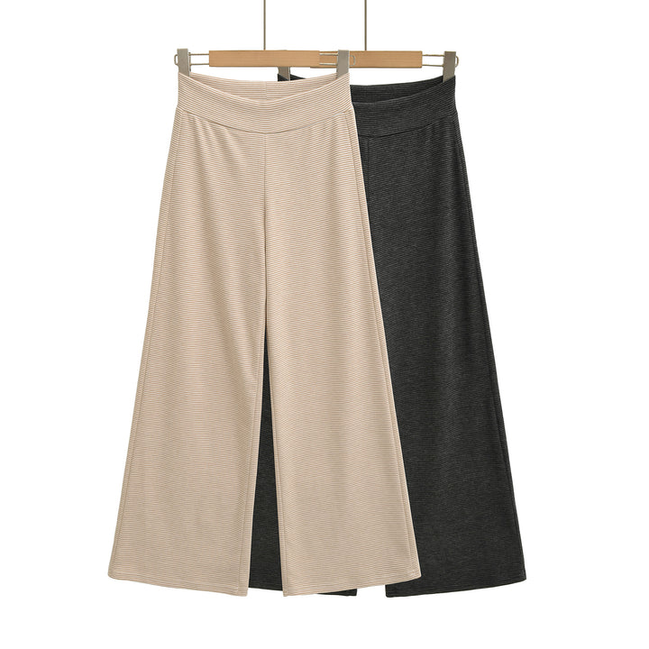 Wide jersey pants for women with high waist Lune London