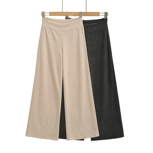 Wide jersey pants for women with high waist Lune London