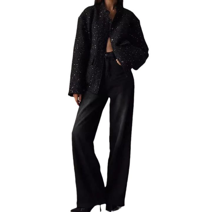 Ladies glamorous sparkling jacket with oversized fit and trendy pockets Lune London