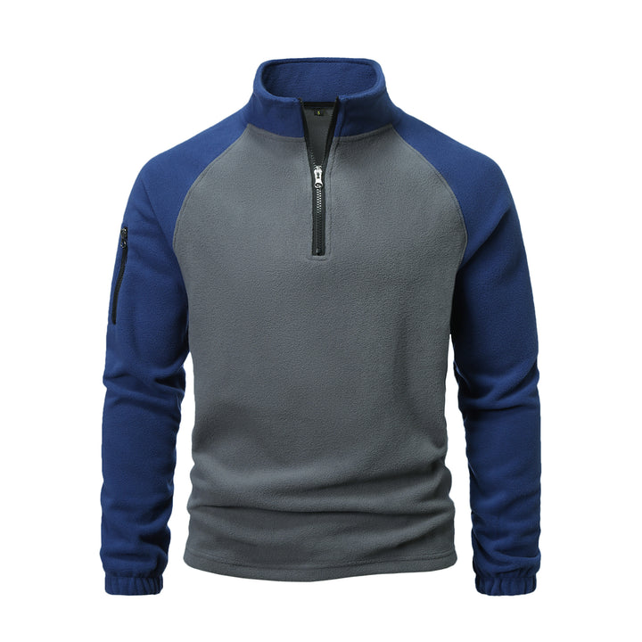 Men's fleece pullover with half-zip and practical pocket design Lune London