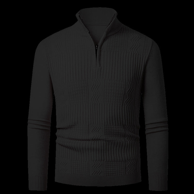 Men's knit sweater with modern zipper and textured surface Lune London