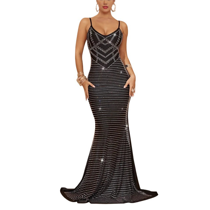 Sequined mermaid dress for women with straps at the back Lune London