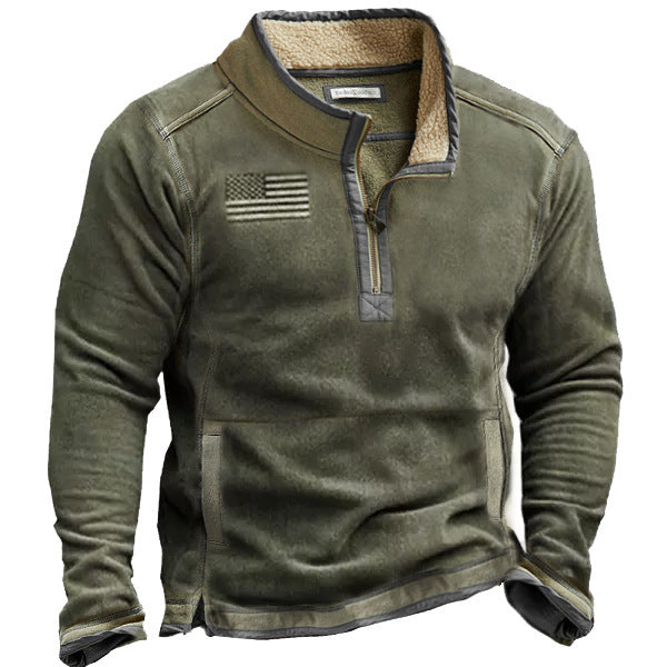 Fleece jacket for men with high collar and practical zip opening Lune London