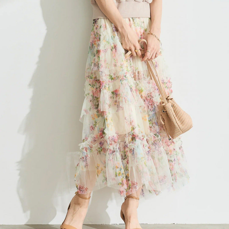 Lune London floral maxi skirt for women