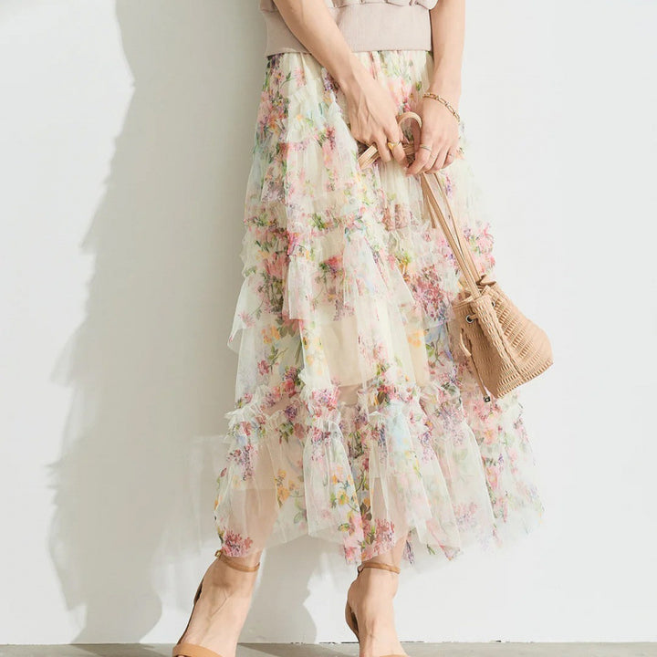 Lune London floral maxi skirt for women
