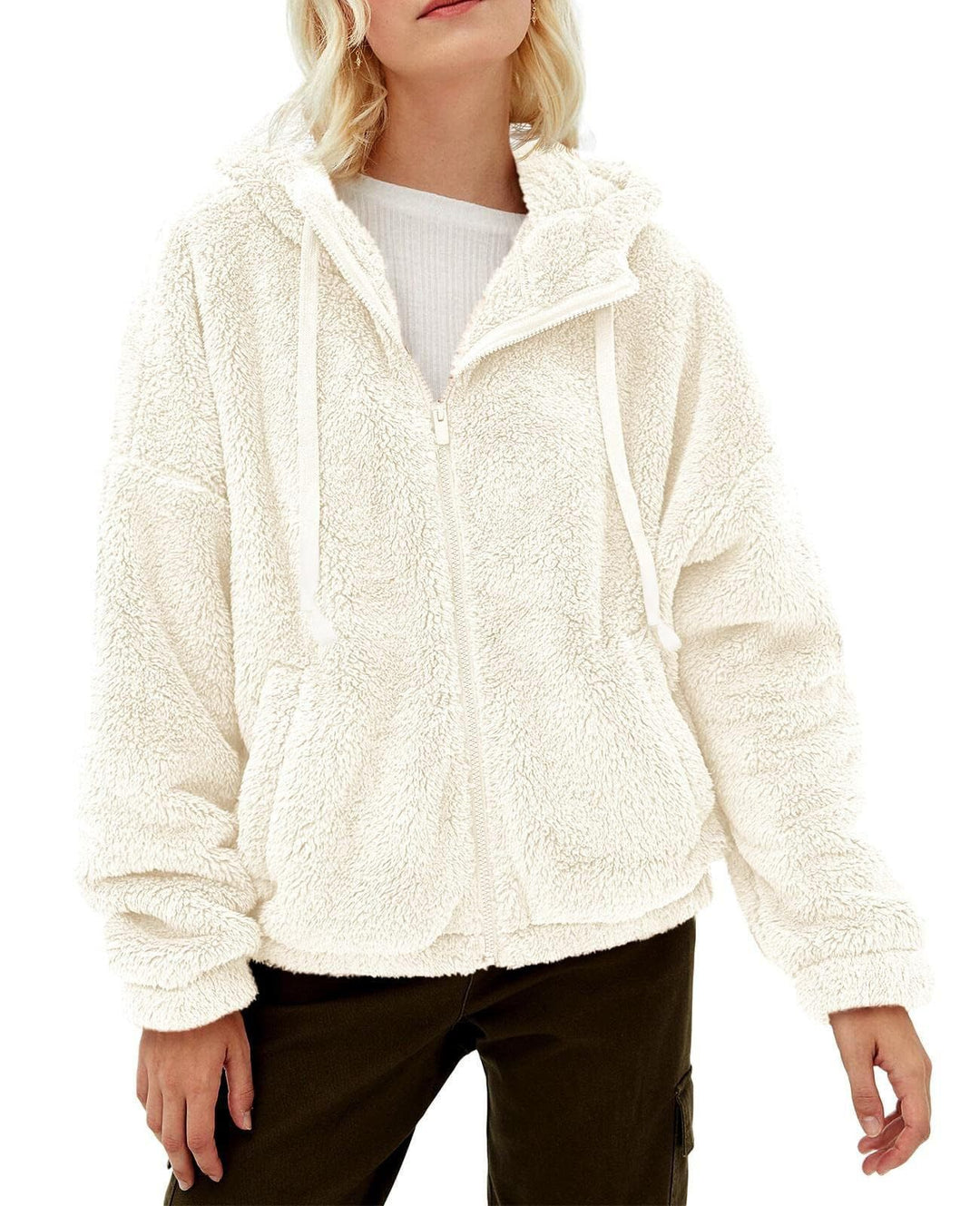 Lady Oversized Chic Faux Fur Hooded Jacket